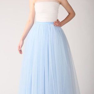 Blue Tulle Maxi skirt